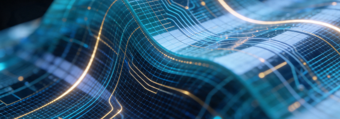 Close-up of electronic components and measurement interfaces, representing material characterization, signal analysis, and life cycle assessment in neuromorphic systems.