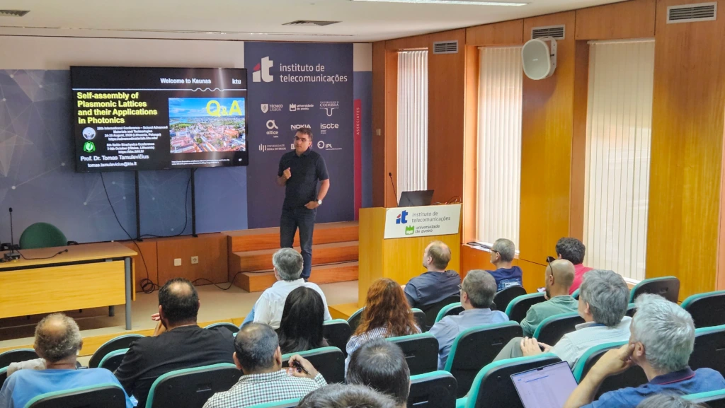Prof. Dr. Tomas Tamulevičius delivering a presentation titled